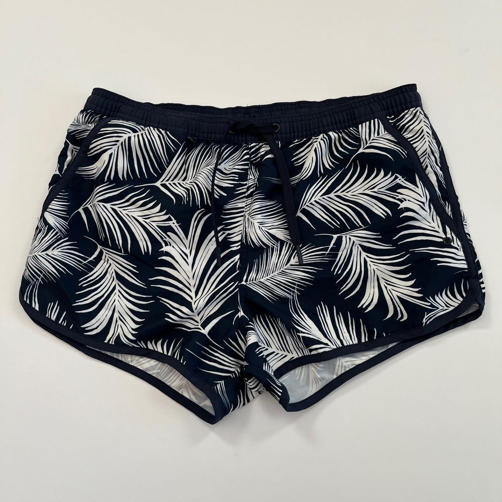 H&M Navy and White Tropical Swim Coverup Shorts